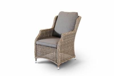 Комплект плетеной мебели 4SIS Неаполь алюминий, ДПК, искусственный ротанг, ткань серо-соломенный Фото 4