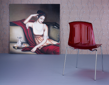 Комплект прозрачных стульев Siesta Contract Allegra Set 2 сталь, поликарбонат красный Фото 8
