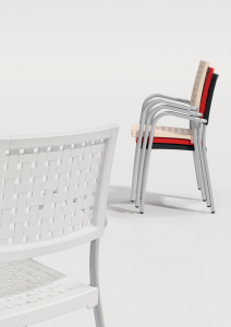 Кресло пластиковое PAPATYA Karea алюминий, стеклопластик сатинированный алюминий, темно-оранжевый Фото 4