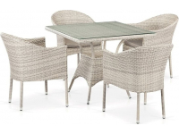 Комплект плетеной мебели T190B/Y350A-W85-90x90 Latte 4Pcs
