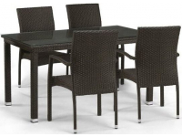 Комплект плетеной мебели T256A/Y379A-W53 Brown 4Pcs