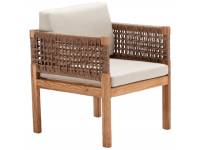 Кресло деревянное плетеное с подушками Vera