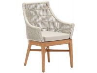 Кресло деревянное плетеное с подушкой Hyac