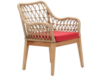 Кресло деревянное плетеное с подушкой Beam
