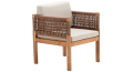 Кресло деревянное плетеное с подушками Vera