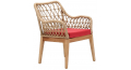 Кресло деревянное плетеное с подушкой Beam