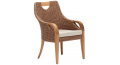 Кресло деревянное плетеное с подушкой Candy
