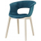 Кресло с обивкой Scab Design Natural Miss B Pop бук, поликарбонат, ткань натуральный бук, морская волна Фото 1