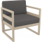 Кресло пластиковое с подушками Siesta Contract Mykonos стеклопластик, полиэстер бежевый, темно-серый Фото 1