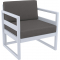 Кресло пластиковое с подушками Siesta Contract Mykonos стеклопластик, полиэстер серебристый, темно-серый Фото 6