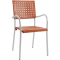 Кресло пластиковое PAPATYA Karea алюминий, стеклопластик сатинированный алюминий, темно-оранжевый Фото 2