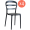 Комплект пластиковых стульев Siesta Contract Miss Bibi Set 4 стеклопластик, поликарбонат черный Фото 1