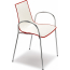 Кресло пластиковое двухцветное Scab Design Zebra Bicolore сталь, полимер хром, белый, красный Фото 1