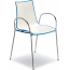 Кресло пластиковое двухцветное Scab Design Zebra Bicolore сталь, полимер хром, белый, голубой Фото 2