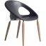Кресло пластиковое Scab Design Natural Drop сталь, дуб, технополимер натуральный дуб, антрацит Фото 1
