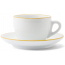 Кофейная пара для двойного капучино Ancap Verona Rims фарфор желтый, ободок на чашке/блюдце Фото 1
