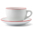 Кофейная пара для двойного капучино Ancap Verona Rims фарфор красный, ободок на чашке/блюдце Фото 2