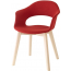 Кресло с обивкой Scab Design Natural Lady B Pop бук, полипропилен, ткань отбеленный бук, красный Фото 1