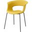 Кресло пластиковое с обивкой Scab Design Miss B Pop coated steel frame сталь, поликарбонат, ткань антрацит, желтый Фото 3