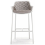 Кресло барное плетеное Grattoni Panama алюминий, роуп, текстилен белый, бежевый, шампанское Фото 1