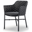 Кресло плетеное с подушкой Grattoni Panama алюминий, роуп, текстилен черный, темно-серый, черный Фото 3