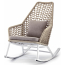 Кресло-качалка плетеное Grattoni Kos алюминий, роуп, олефин белый, бежевый, коричневый Фото 1