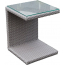 Столик плетеный со стеклом для лежака Skyline Design Miha алюминий, искусственный ротанг, закаленное стекло серебряный орех Фото 1