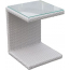 Столик плетеный со стеклом для лежака Skyline Design Miha алюминий, искусственный ротанг, закаленное стекло белый Фото 2