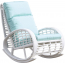 Кресло-качалка плетеное с подушками Skyline Design Taurus алюминий, искусственный ротанг, sunbrella белый, бежевый Фото 2