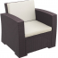 Кресло пластиковое плетеное с подушками Siesta Contract Monaco Lounge стеклопластик, полиэстер коричневый Фото 1