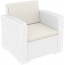 Кресло пластиковое плетеное с подушками Siesta Contract Monaco Lounge стеклопластик, полиэстер белый Фото 2