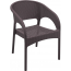 Кресло пластиковое плетеное Siesta Contract Panama стеклопластик коричневый Фото 2