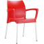 Кресло пластиковое Siesta Contract Dolce алюминий, полипропилен красный Фото 2