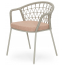 Кресло плетеное с подушкой PEDRALI Panarea сталь, роуп, ткань бежевый, розовый Фото 1