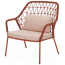 Кресло лаунж плетеное с подушкой PEDRALI Panarea сталь, роуп, ткань терракотовый, розовый Фото 2