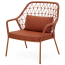 Кресло лаунж плетеное с подушкой PEDRALI Panarea сталь, роуп, ткань терракотовый Фото 3