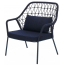 Кресло лаунж плетеное с подушкой PEDRALI Panarea сталь, роуп, ткань синий Фото 4