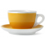 Кофейная пара для капучино Ancap Verona Millecolori фарфор желтый, деколь чашка, ручка, блюдце Фото 3