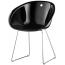 Кресло пластиковое на полозьях PEDRALI Gliss сталь, поликарбонат черный Фото 1