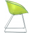 Кресло прозрачное на полозьях PEDRALI Gliss сталь, поликарбонат зеленый Фото 2
