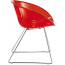 Кресло прозрачное на полозьях PEDRALI Gliss сталь, поликарбонат красный Фото 4