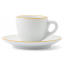 Кофейная пара для эспрессо Ancap Verona Rims фарфор желтый, ободок на чашке/блюдце Фото 2