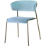 Кресло с обивкой Scab Design Lisa сталь, дерево, вельвет черный, голубой Фото 1