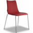 Стул с обивкой Scab Design Zebra Pop 4 legs  сталь, поликарбонат, искусственная кожа хром, красный Фото 1