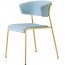 Кресло с обивкой Scab Design Lisa сталь, дерево, вельвет золотой, голубой Фото 2