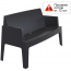 Диван пластиковый двухместный Siesta Contract Box Sofa полипропилен черный Фото 4