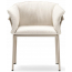 Кресло металлическое с подушкой PEDRALI Lamorisse алюминий, ткань песочный, белый Фото 3