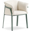 Кресло металлическое с подушкой PEDRALI Lamorisse алюминий, ткань зеленый, белый Фото 4