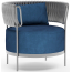 Кресло плетеное с подушками Aurica Лимассол алюминий, роуп, ткань синий Фото 1