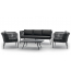 Комплект плетеной мебели Grattoni Cuba алюминий, роуп, олефин черный, темно-серый Фото 1